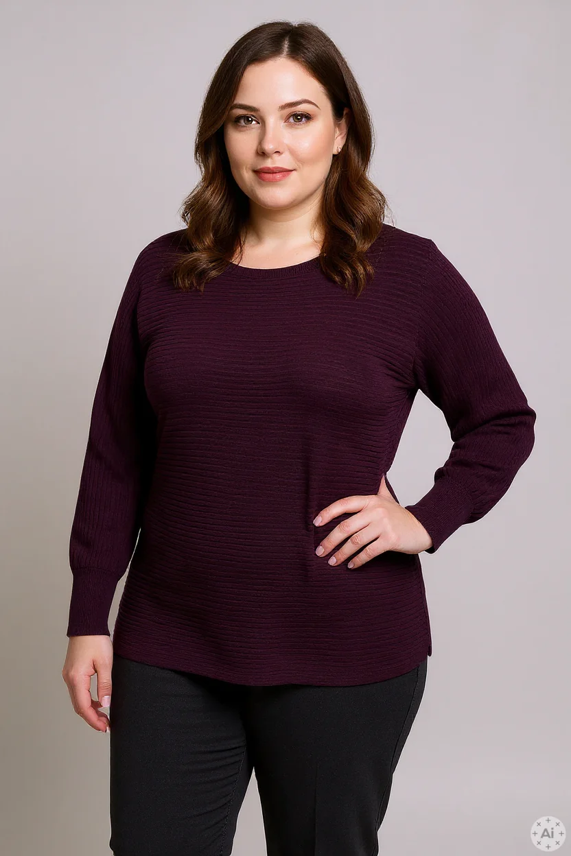 CARAdaline - Wine Strikbluse