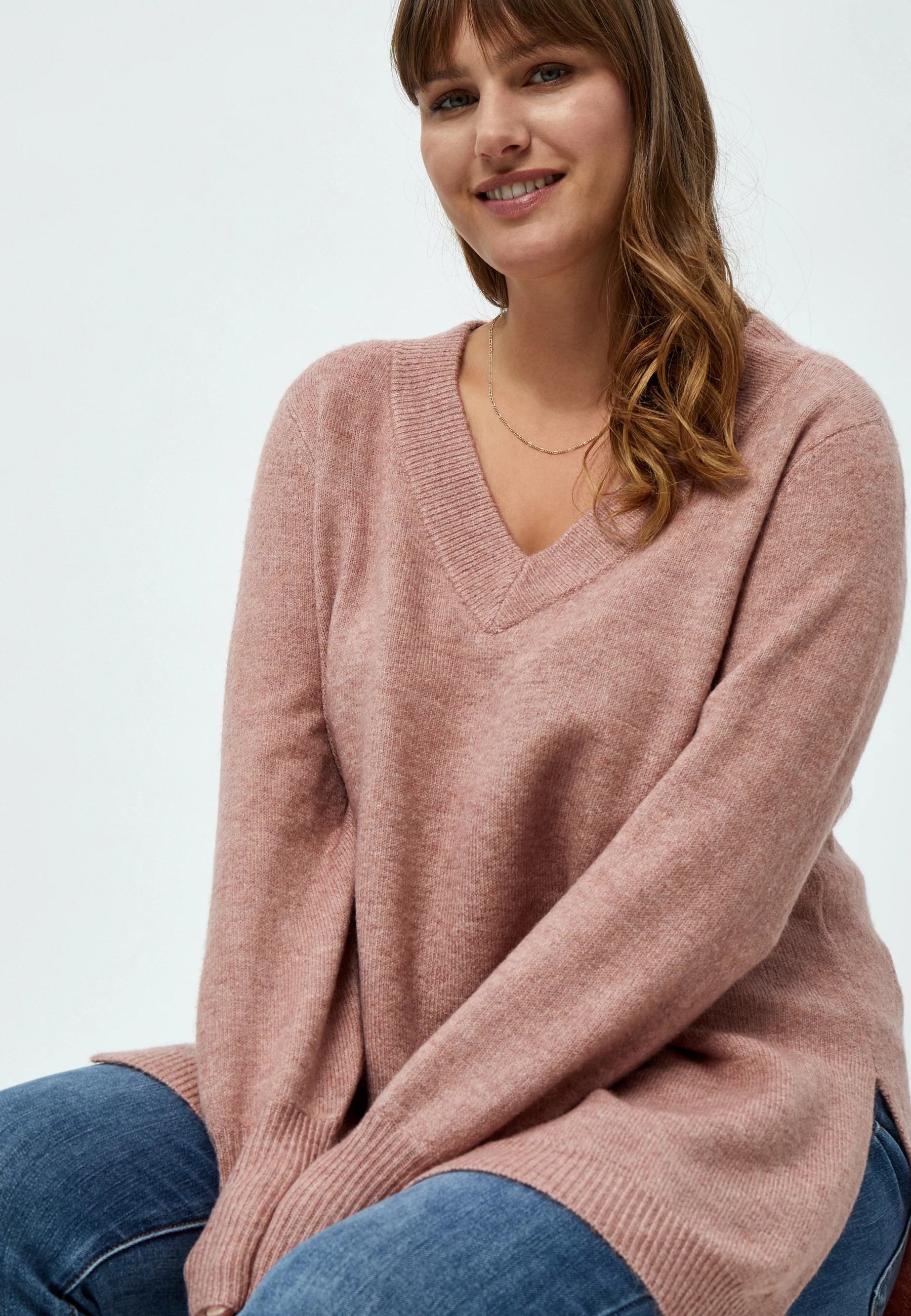 PeAliah - Strikbluse med V-hals - Image 2