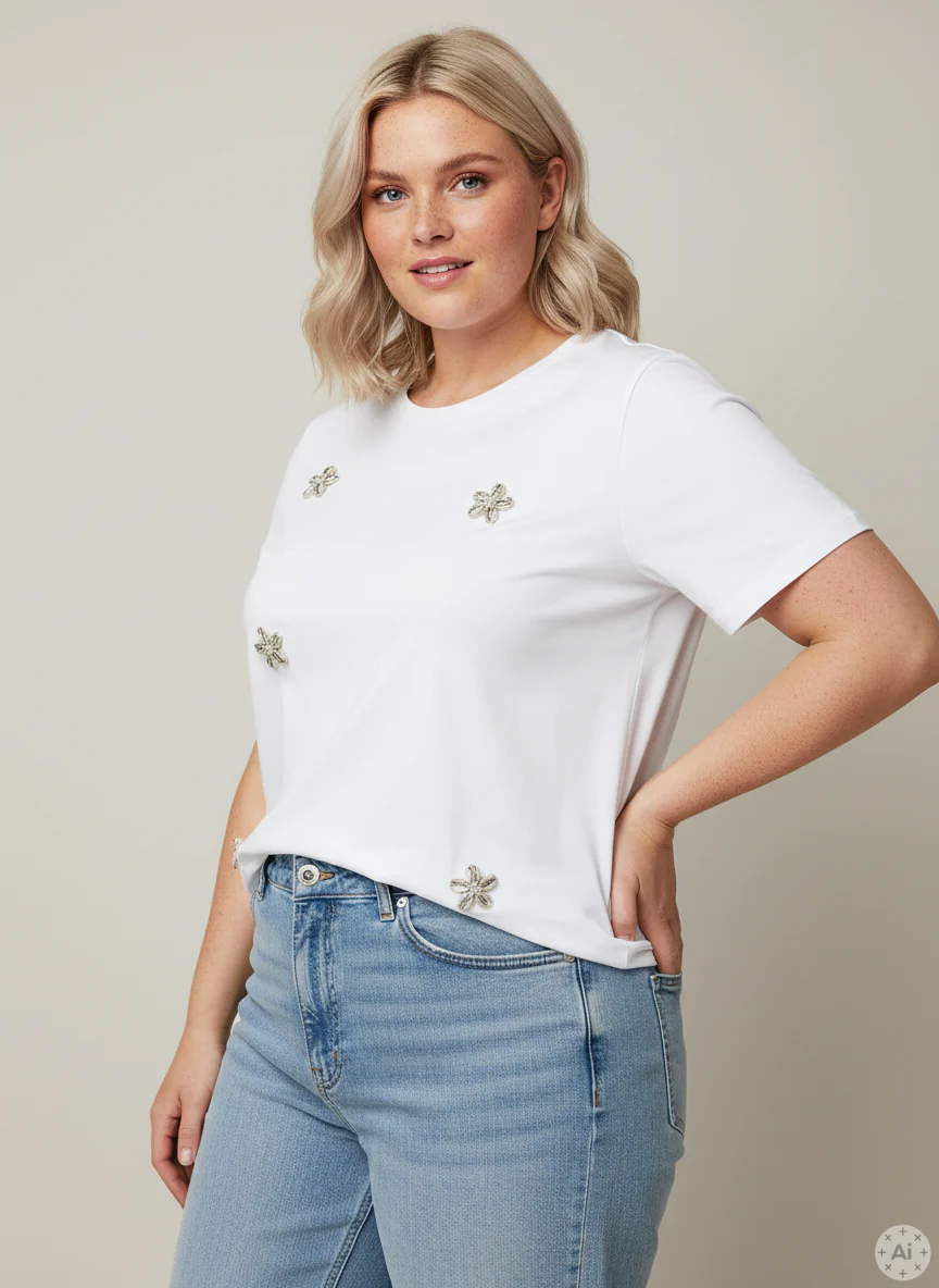 CARLENE - Hvid Seashell T-shirt