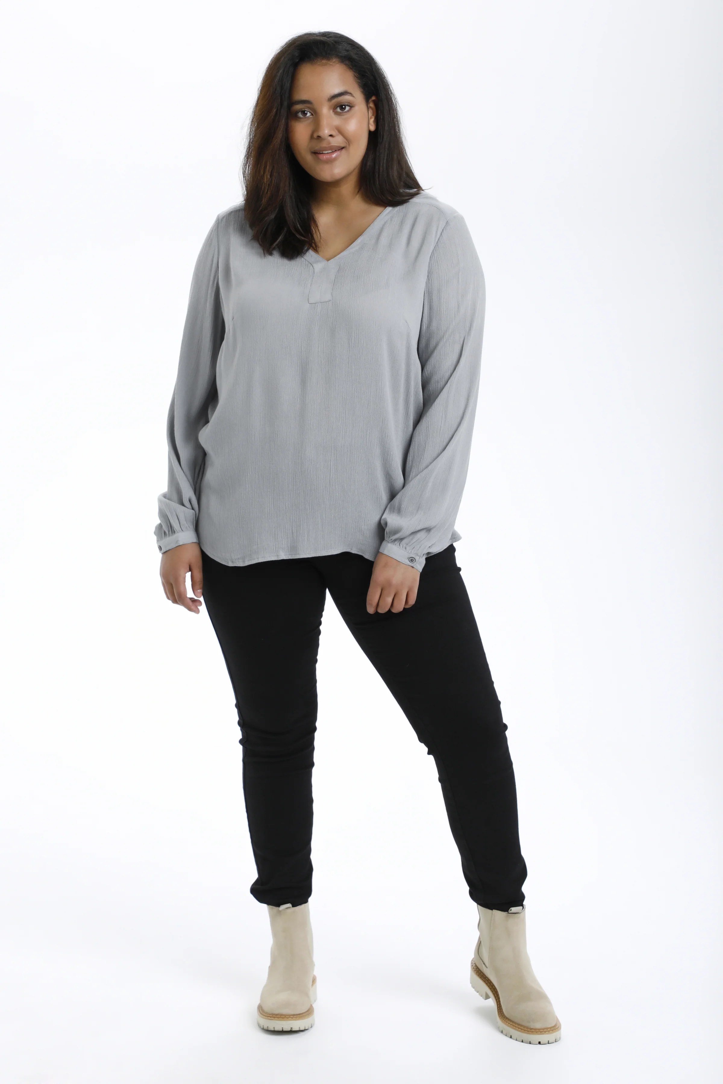 Bluse i crepe-viscose fra Kaffe Curve - Image 9