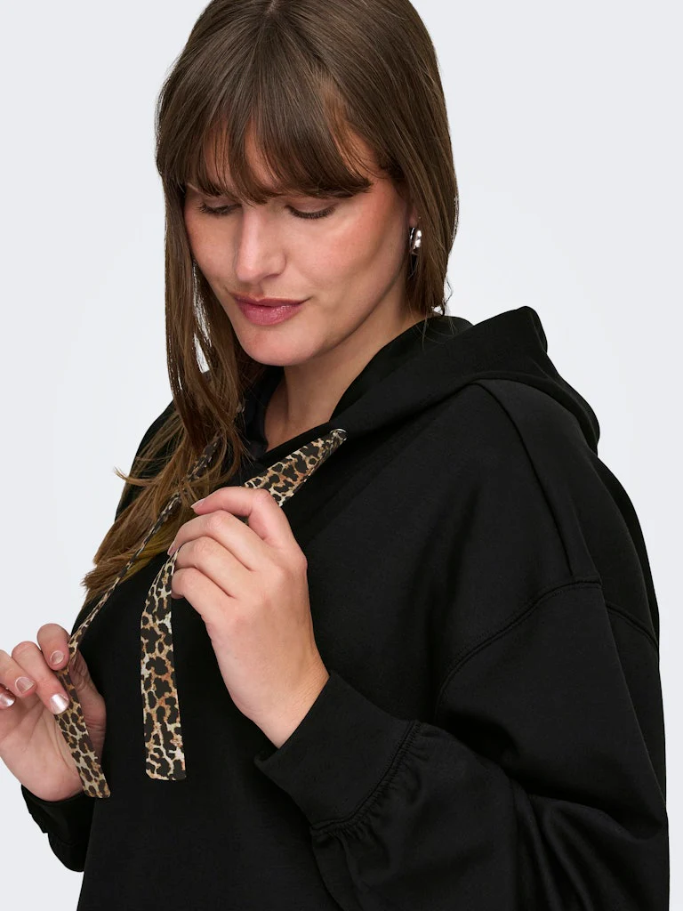 CarAlina - Hættetrøje med Leopard Bånd - Image 3