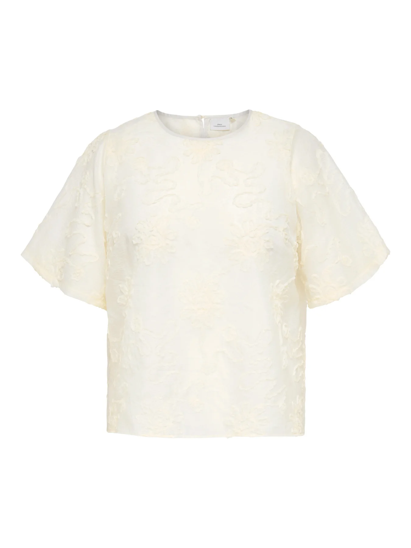 CarAnila - Bluse med Blomserdetaljer - Cloud Dancer - Image 6