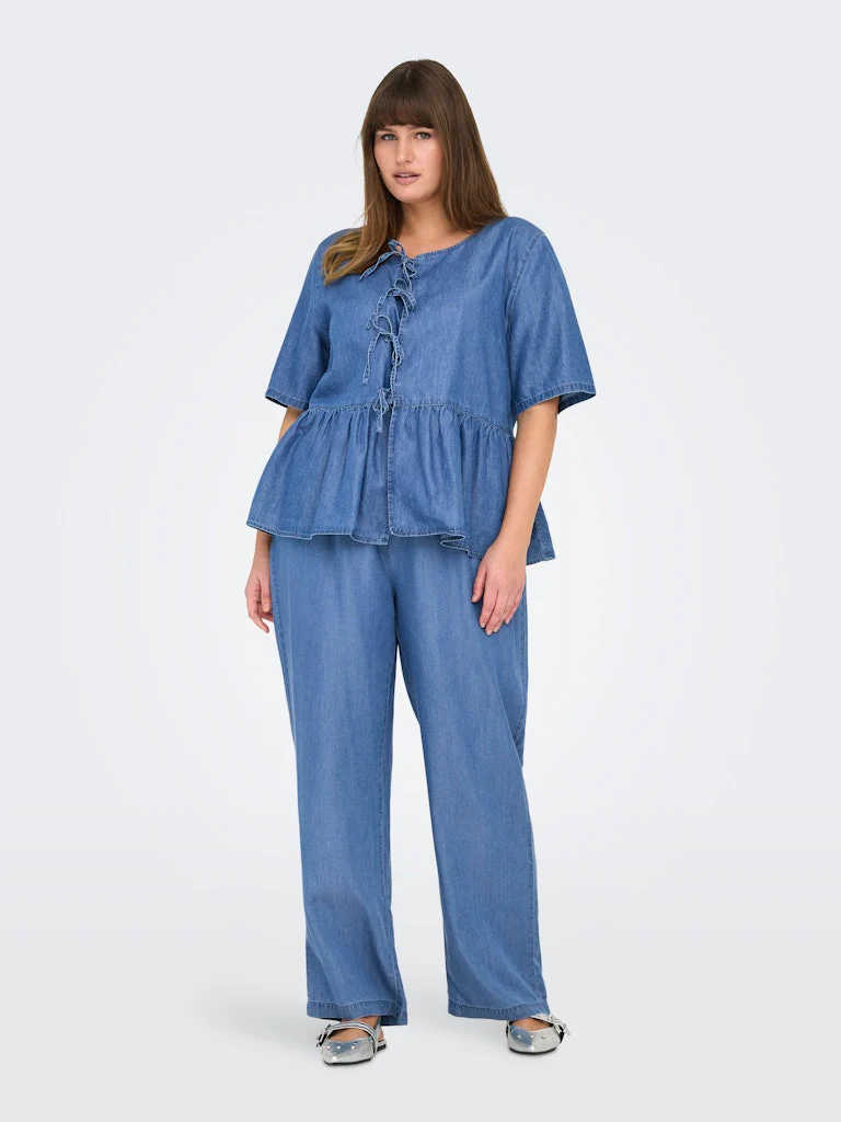 CARBEA - Denimbluse med Sløjfer - Image 4