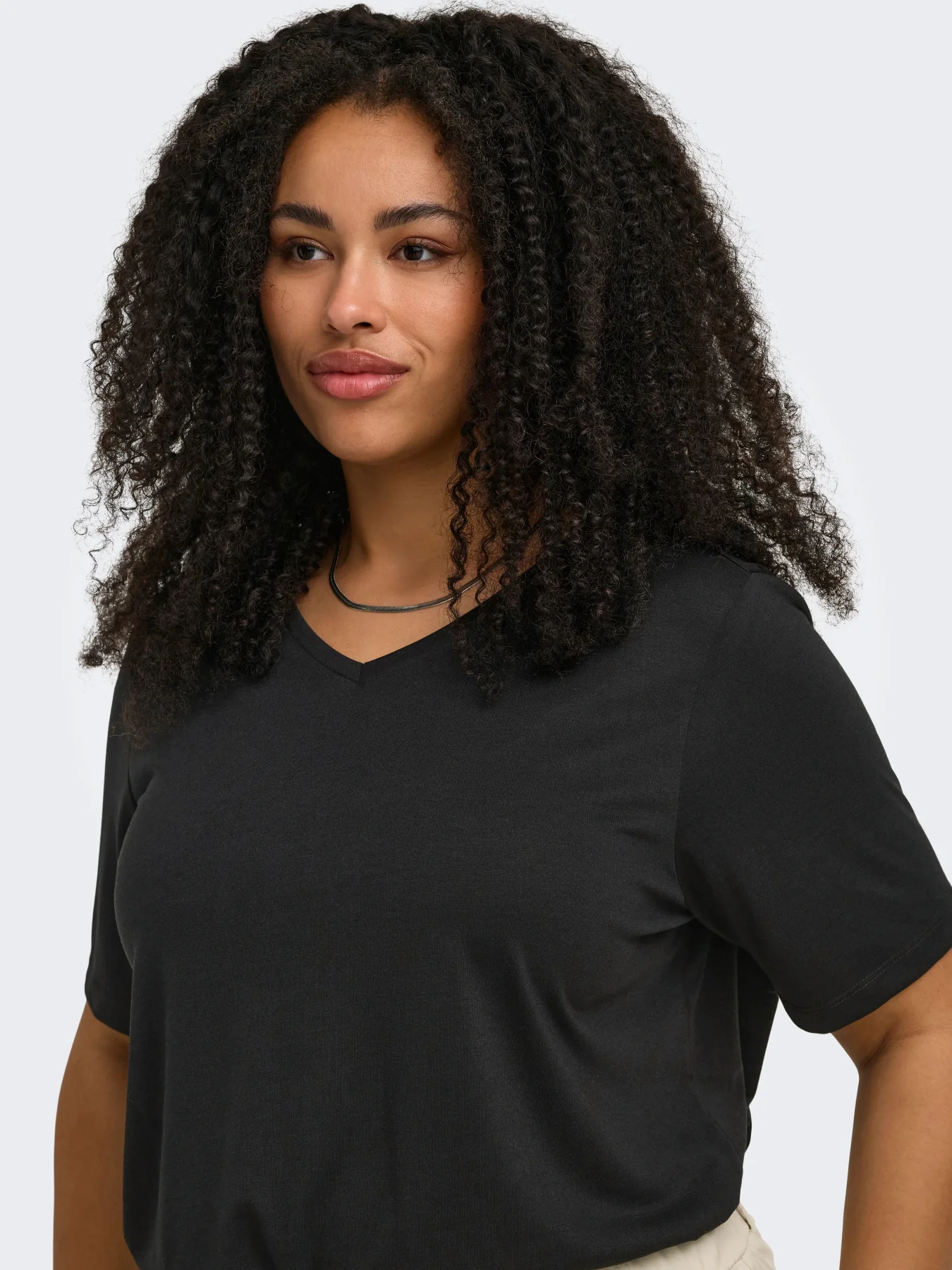 CarCoral - T-Shirt med V-hals og Elastikkant - Image 2