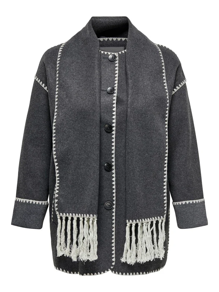 CARELBA SCALLOP EDGE SCARF COAT - Image 4