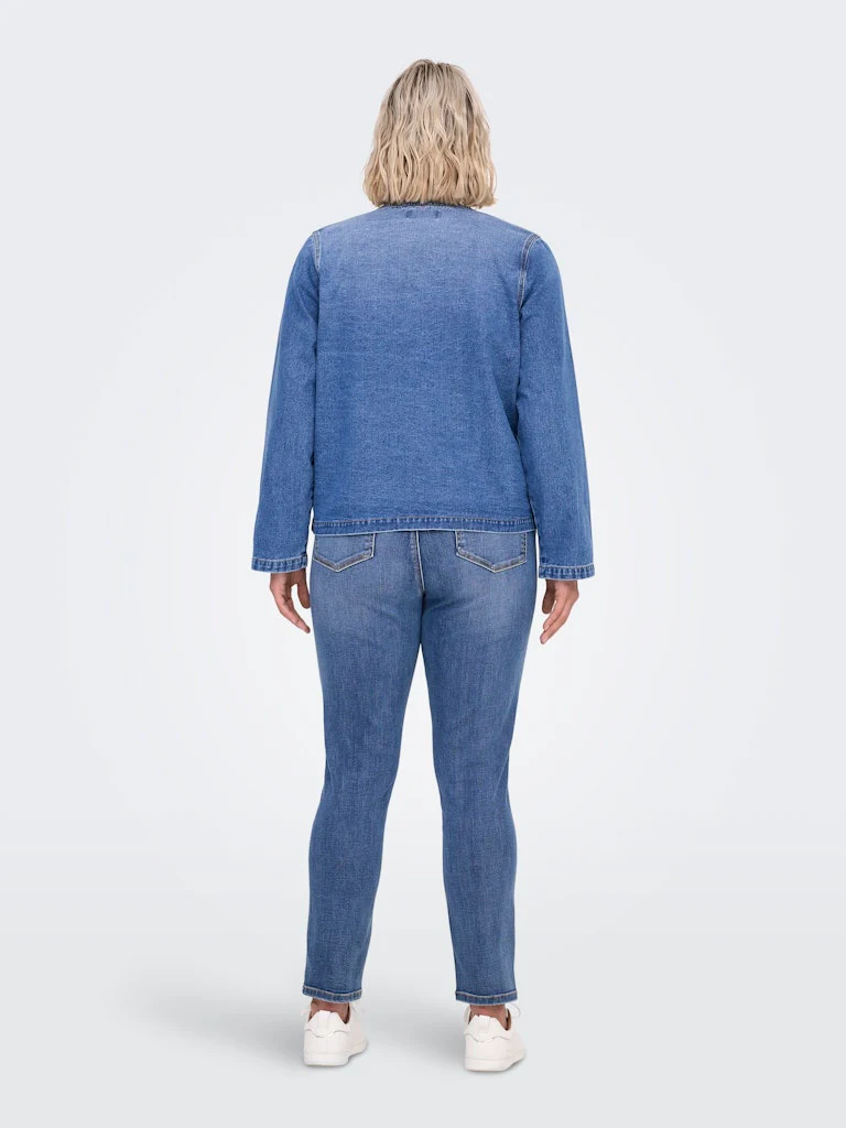 CARJENNA - Denimjakke med bindebånd - Image 3