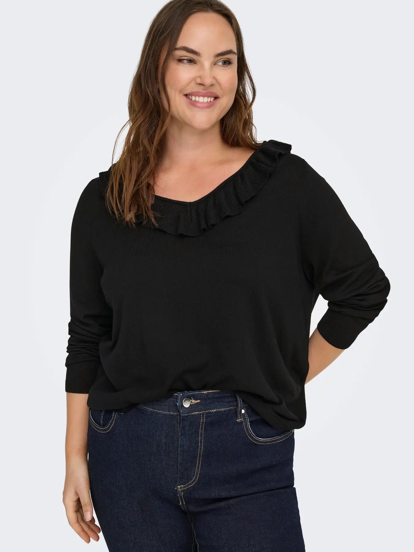 CarLuis - Strikbluse med Flæse - Image 2