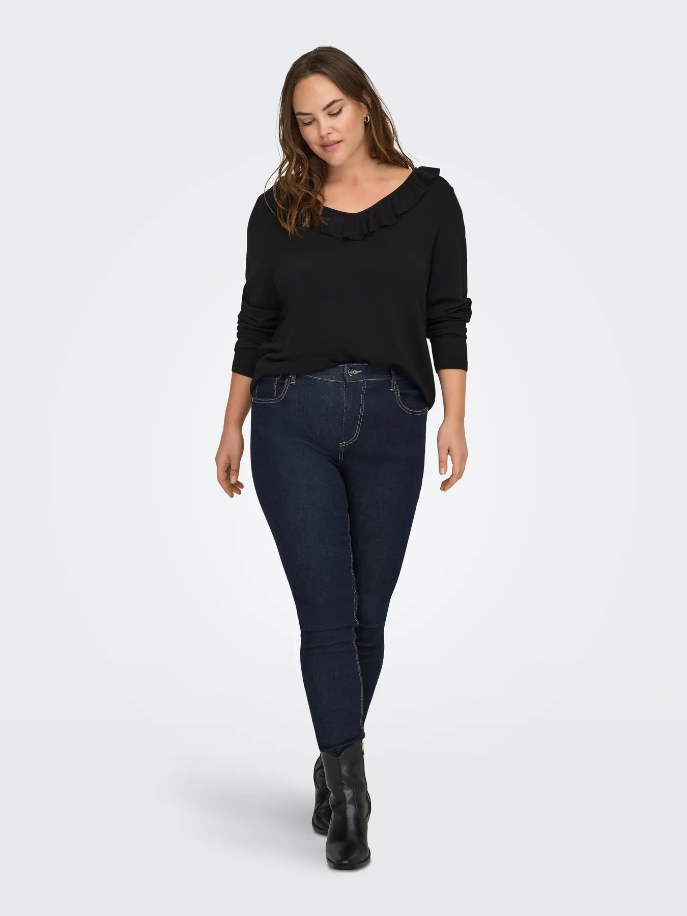 CarLuis - Strikbluse med Flæse - Image 3