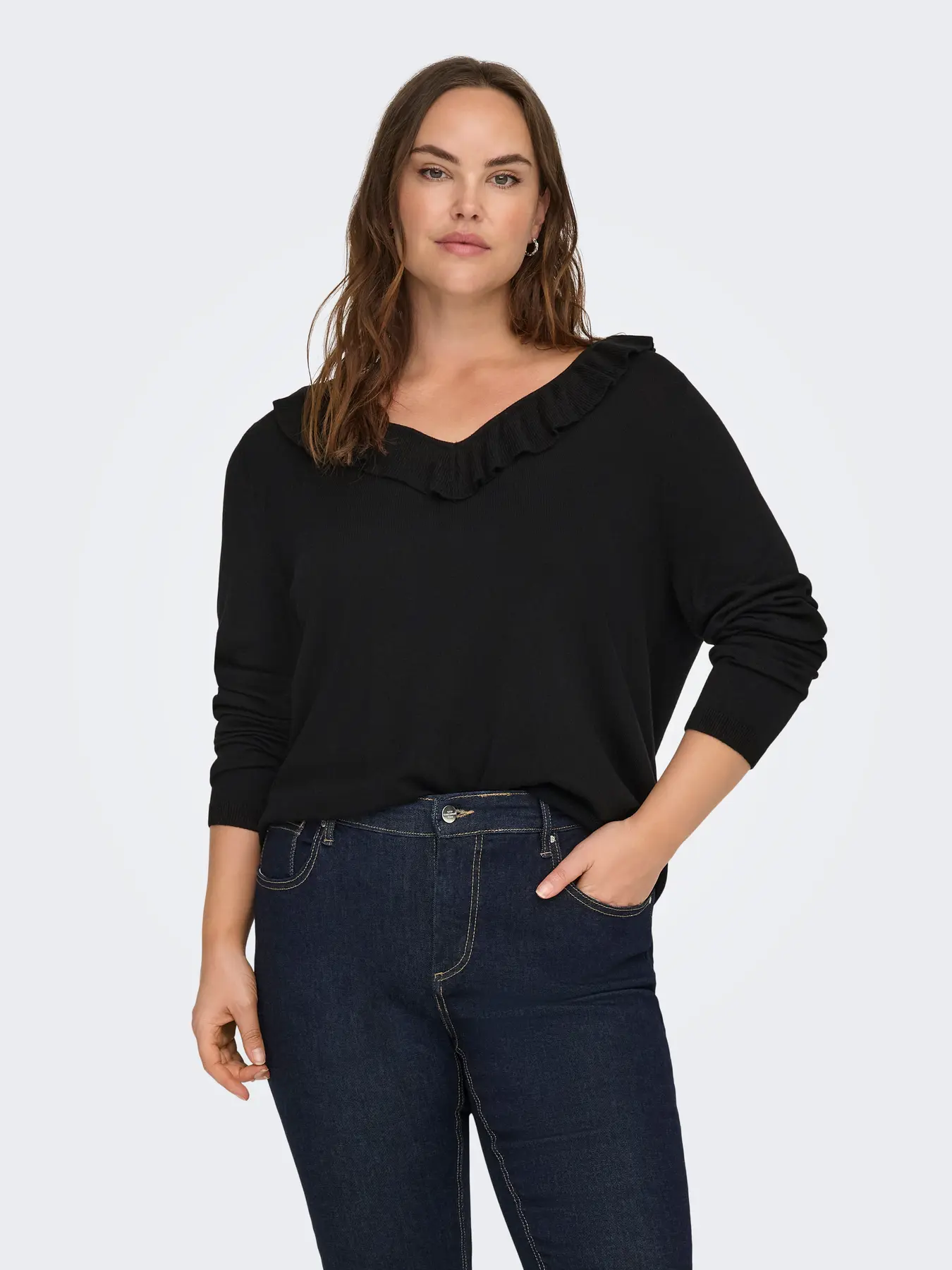 CarLuis - Strikbluse med Flæse - Image 5