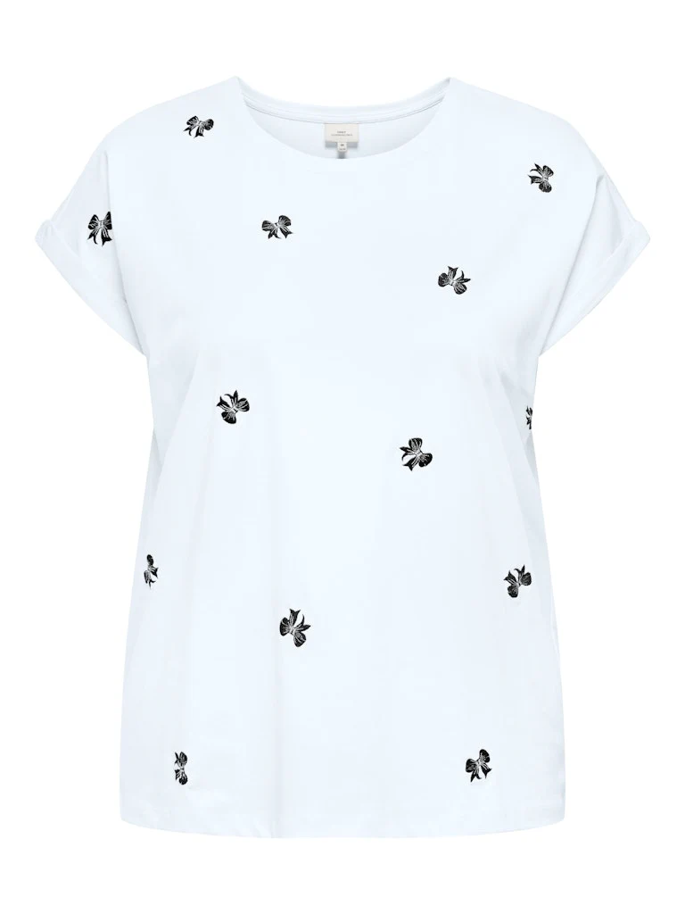 CARMILDA - Kortærmet T-shirt med Broderier - Image 3