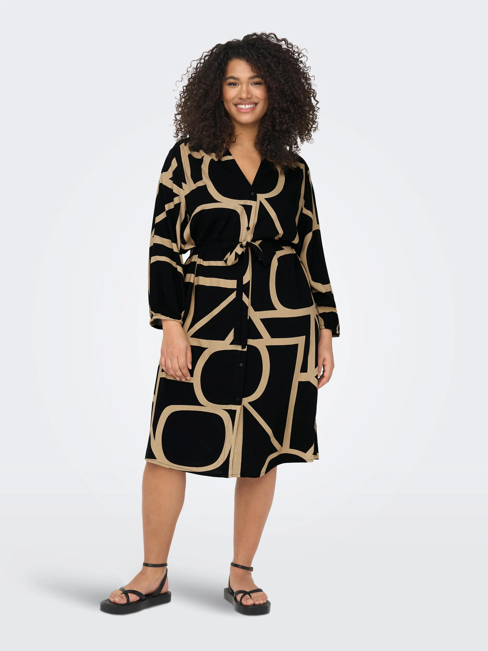 CARNEWDENIZIA 3/4 BLK SHIRTDRESS WVN - Image 11