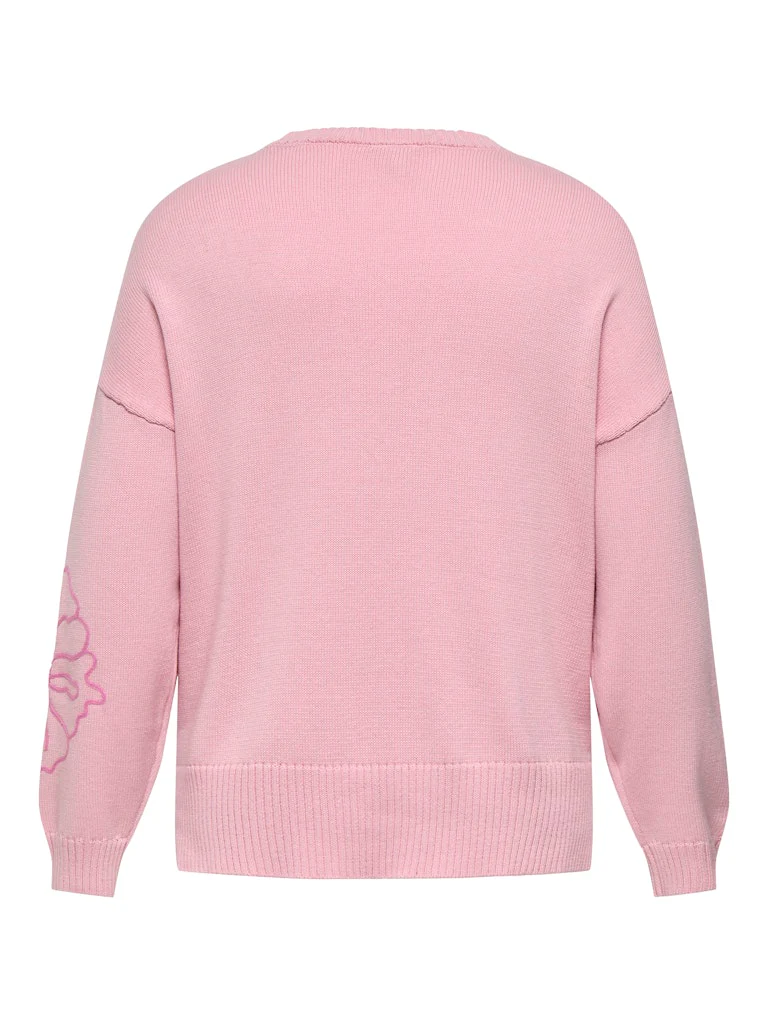 CarPetra - Strikbluse med Broderet Blomst - Image 9