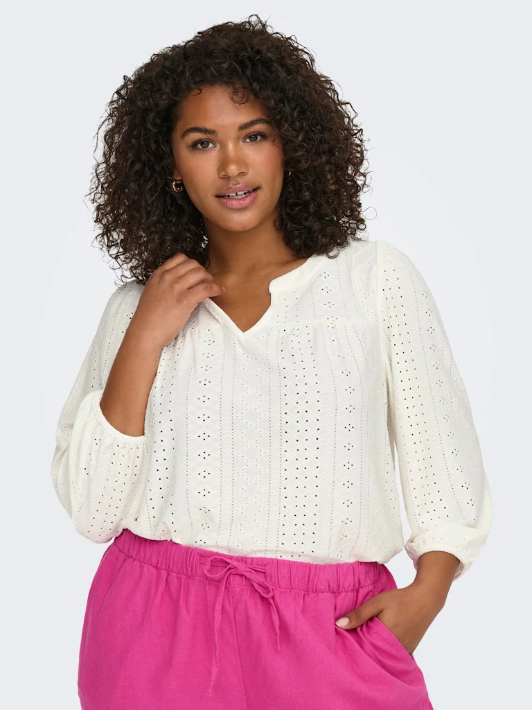 CARSANDRA - Bluse med hulmønster - Image 3
