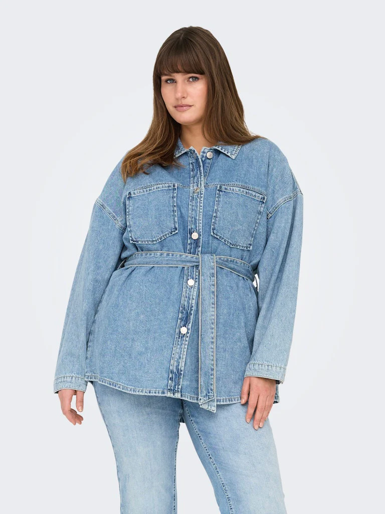 CARSOPHIA - Denimjakke med Bælte