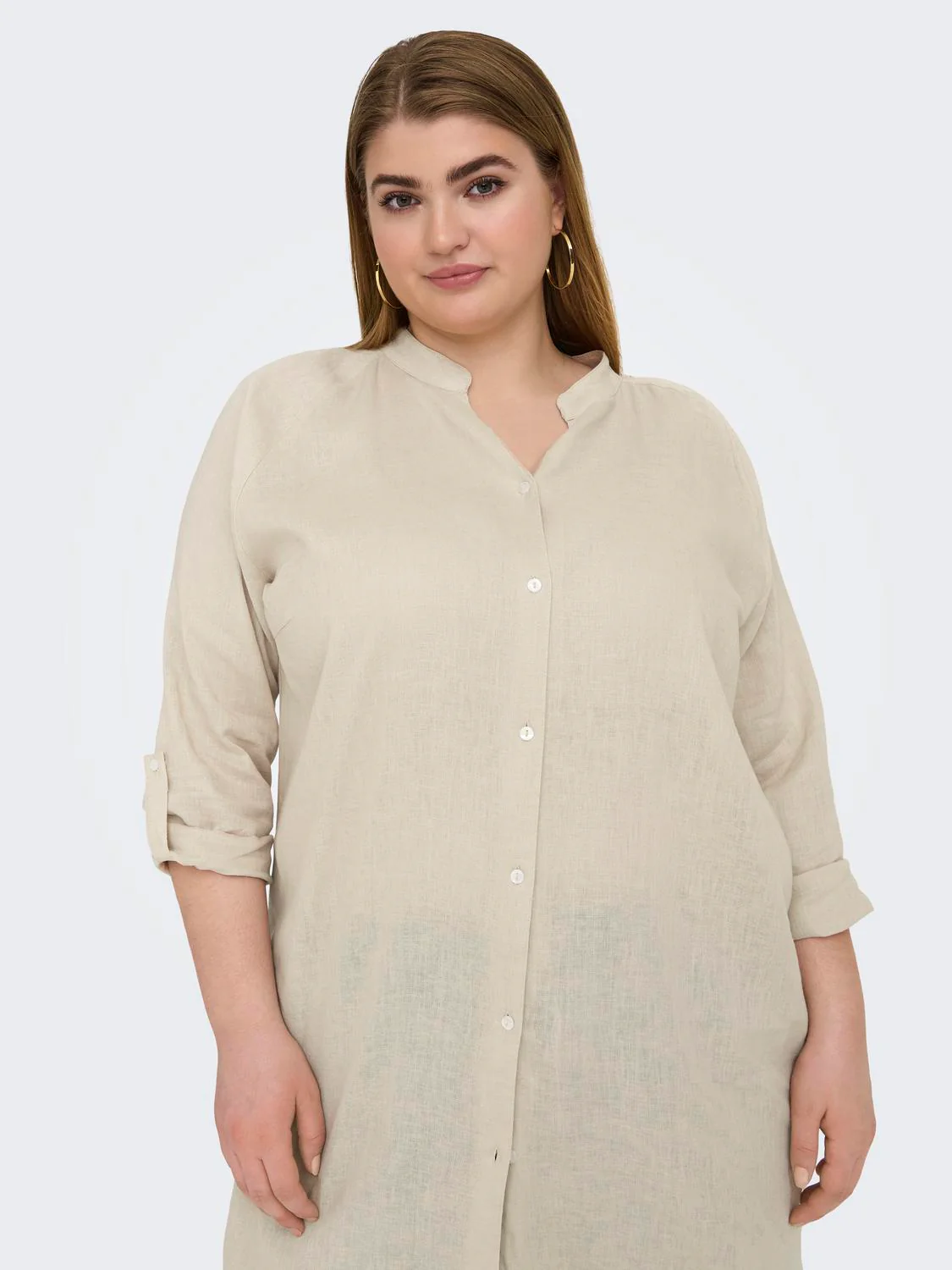CARTOKYO L/S LINEN BLEND DRESS - Image 13