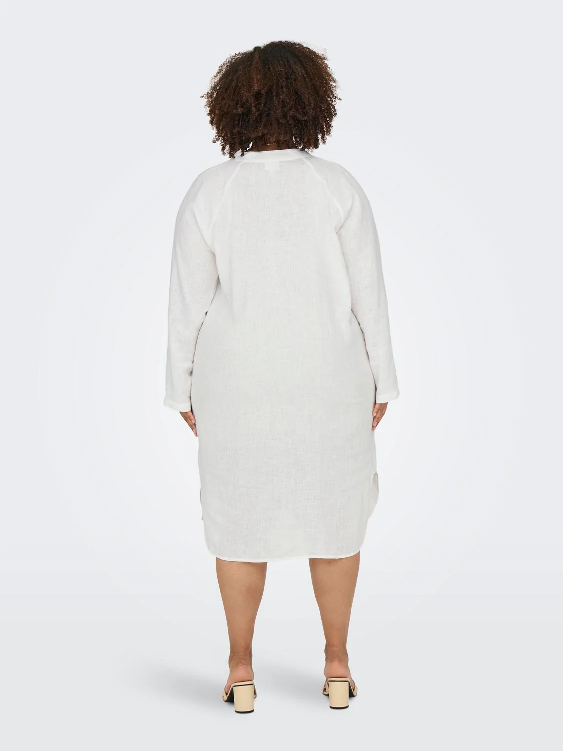 CARTOKYO L/S LINEN BLEND DRESS - Image 3