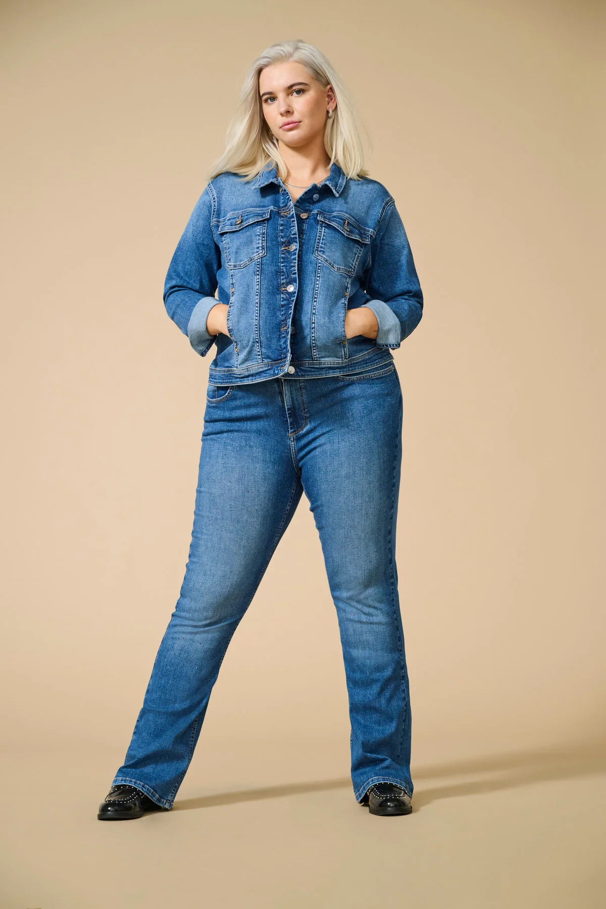 CarWilly - Rhinestone Denim Jakke