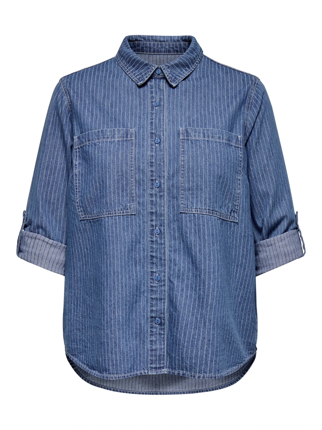 CARYASMIN - Stribet Denim Skjorte - Image 2