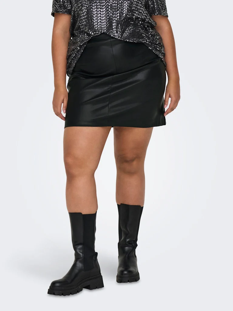 CARZETA HW FAUX LEA SKIRT - Image 2