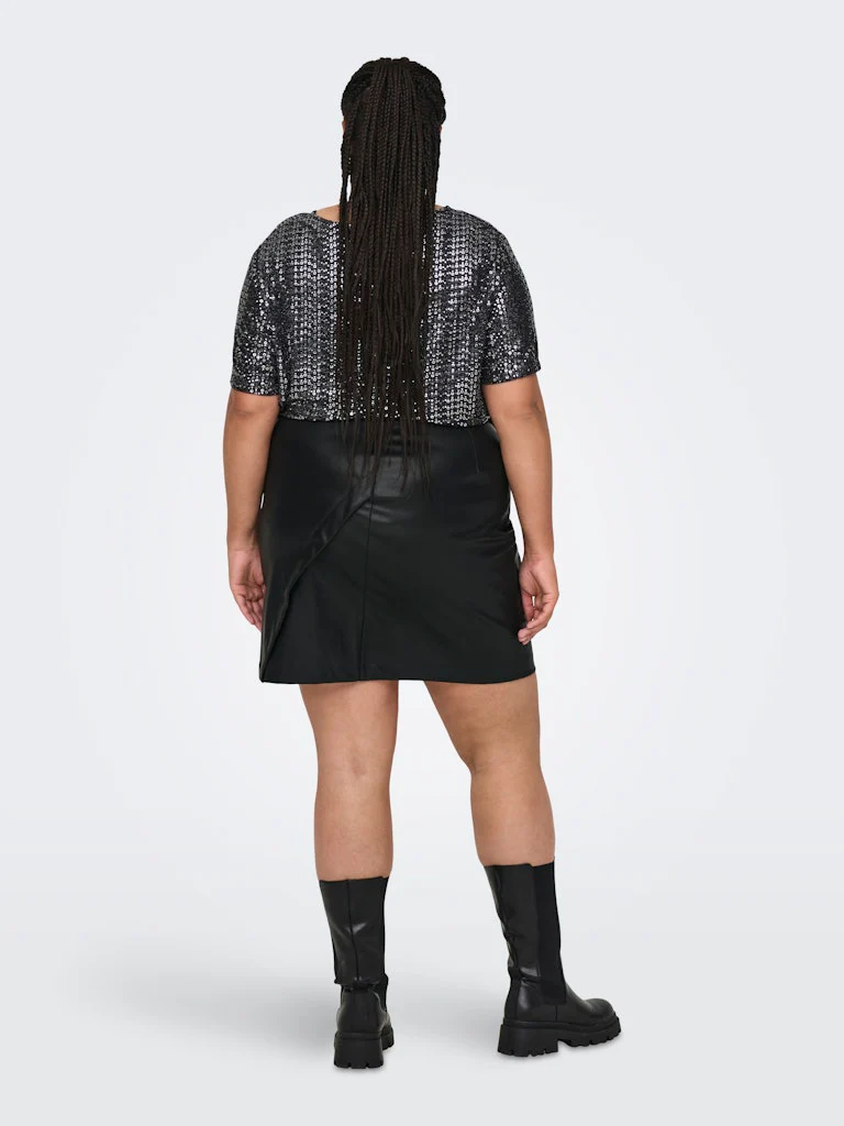 CARZETA HW FAUX LEA SKIRT - Image 3
