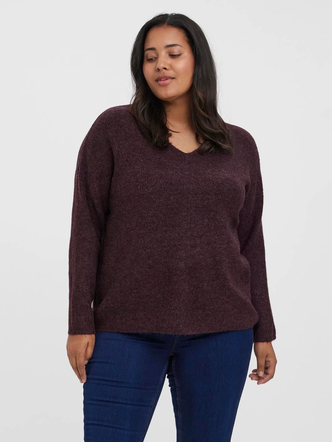 VMCREWLEFILE - Strikbluse med V-hals