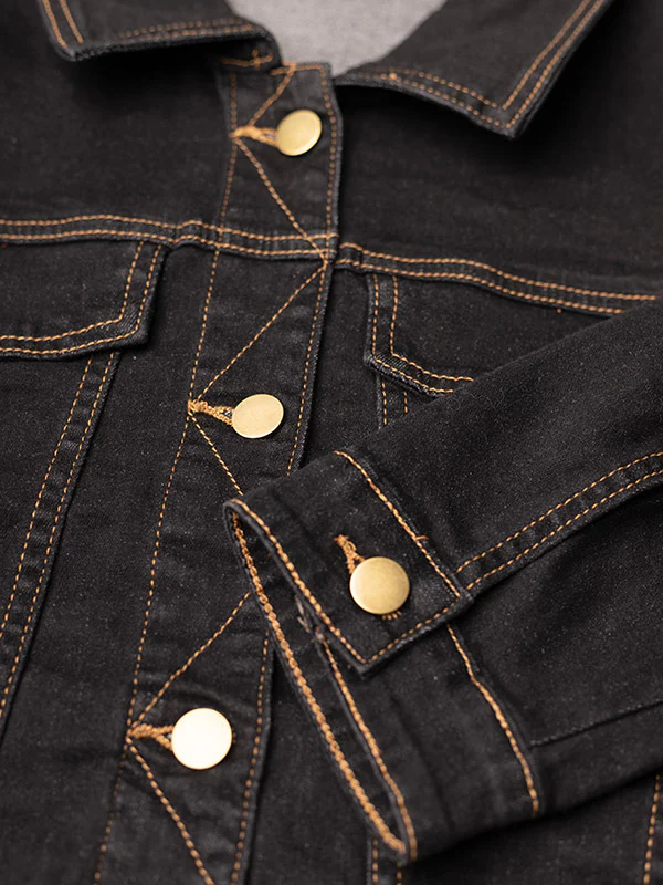 GoMaya - Sort Denim Jakke FJ - Image 2