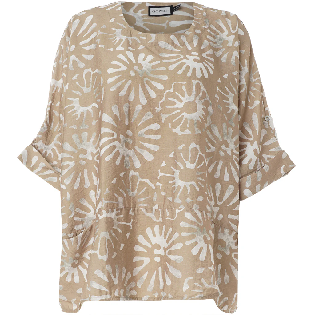 GoElissa - Beige Oversize Bluse - Image 2
