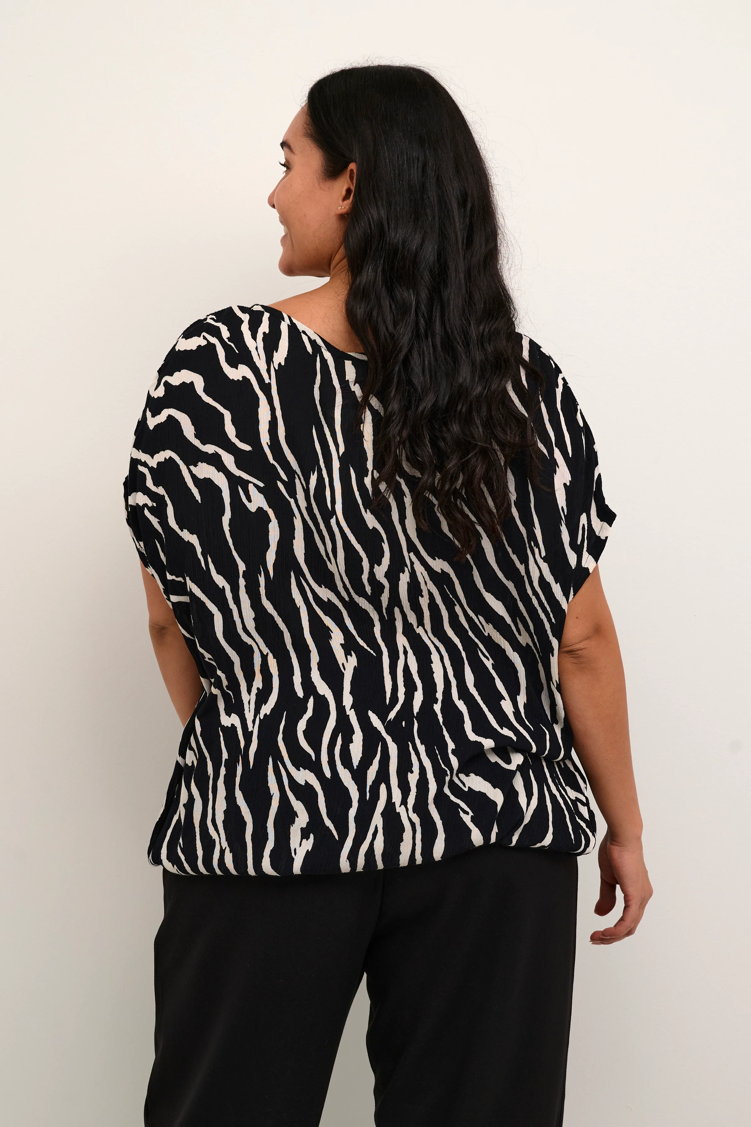 KCami - Printet bluse med Elastikkant - Image 18