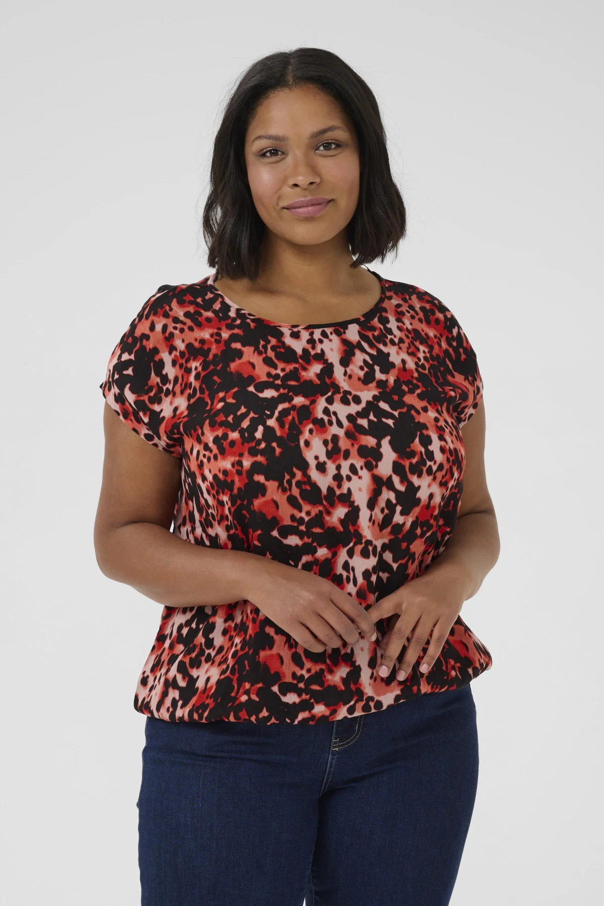 KCami - Printet bluse med Elastikkant - Image 42