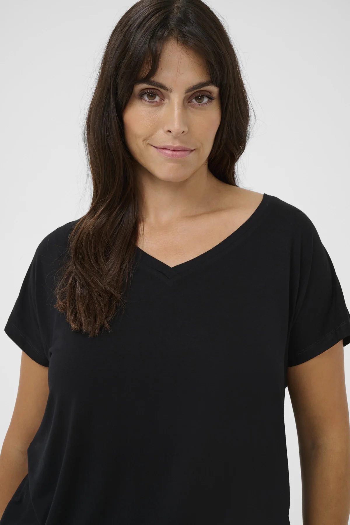 KCjena - V-neck T-Shirt med Elastikbund - Image 2