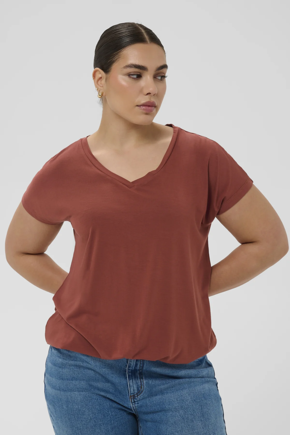 KCjena - V-neck T-Shirt med elastik - Image 7