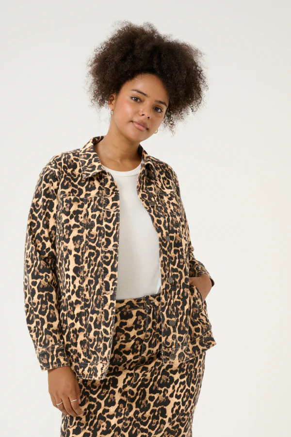 KCleonoma Denim Jacket - Leopard Jakke
