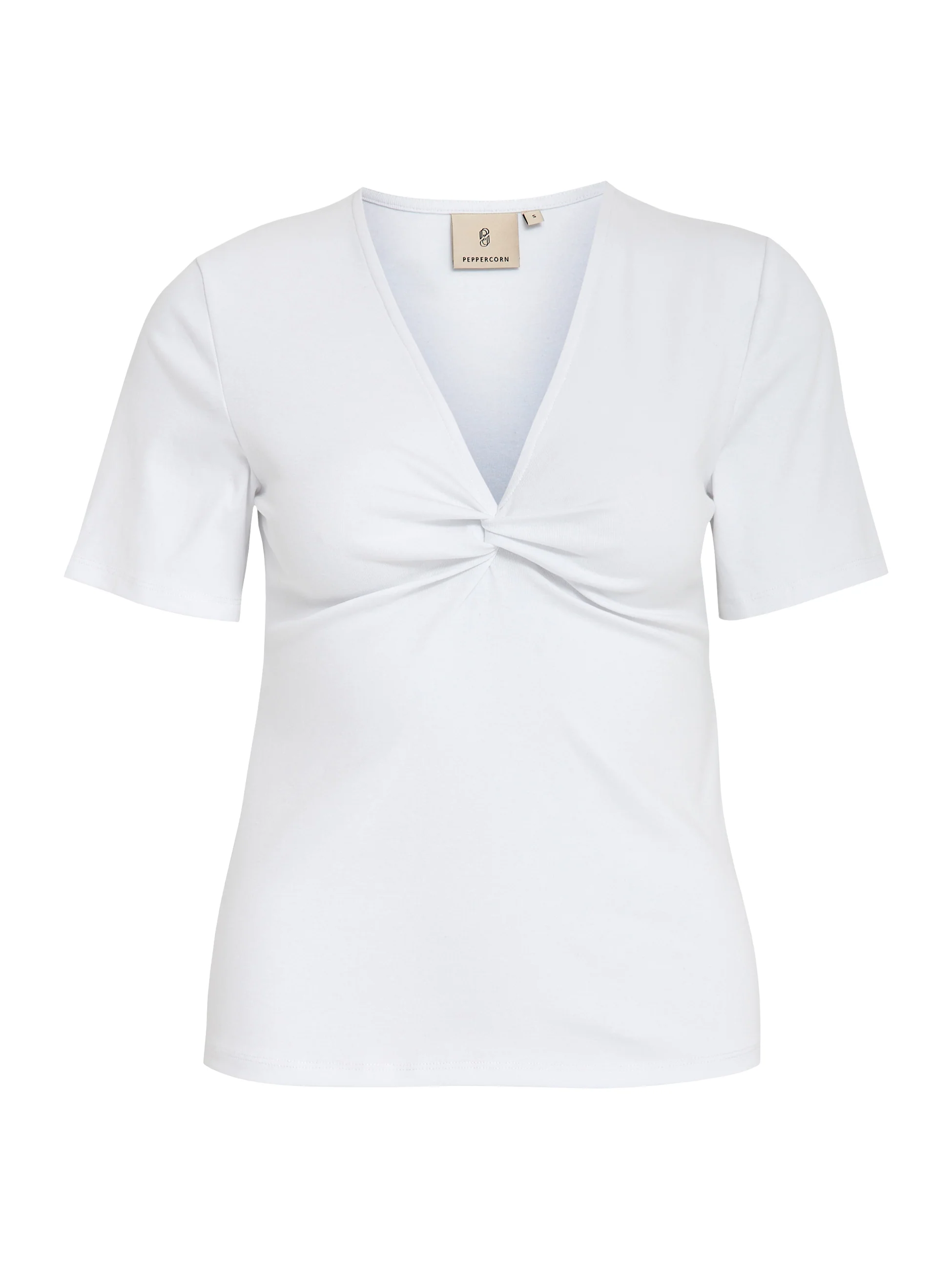 PeNina - T-shirt med V-hals og knude-detalje - Image 17