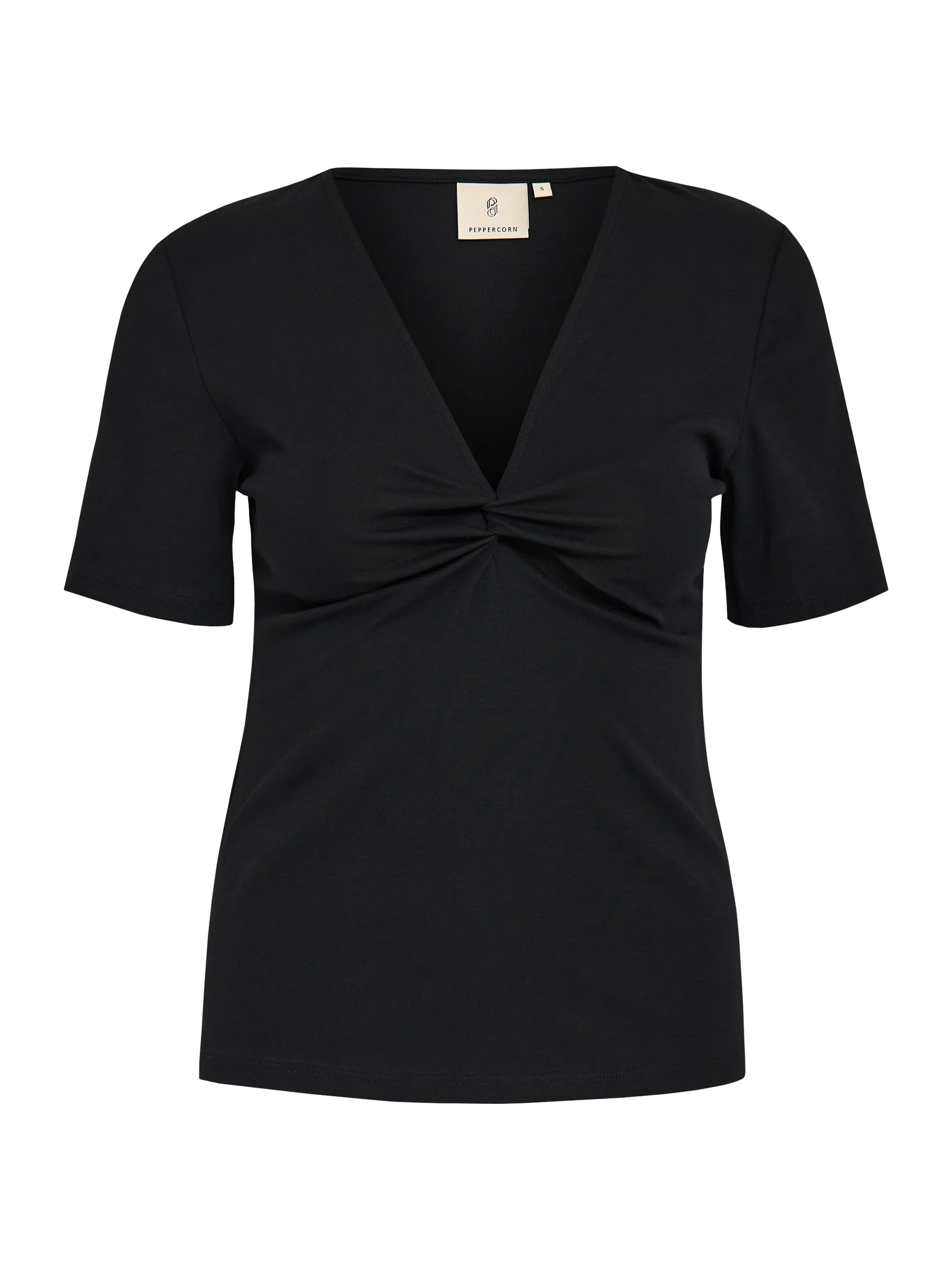 PeNina - T-shirt med V-hals og knude-detalje - Image 18