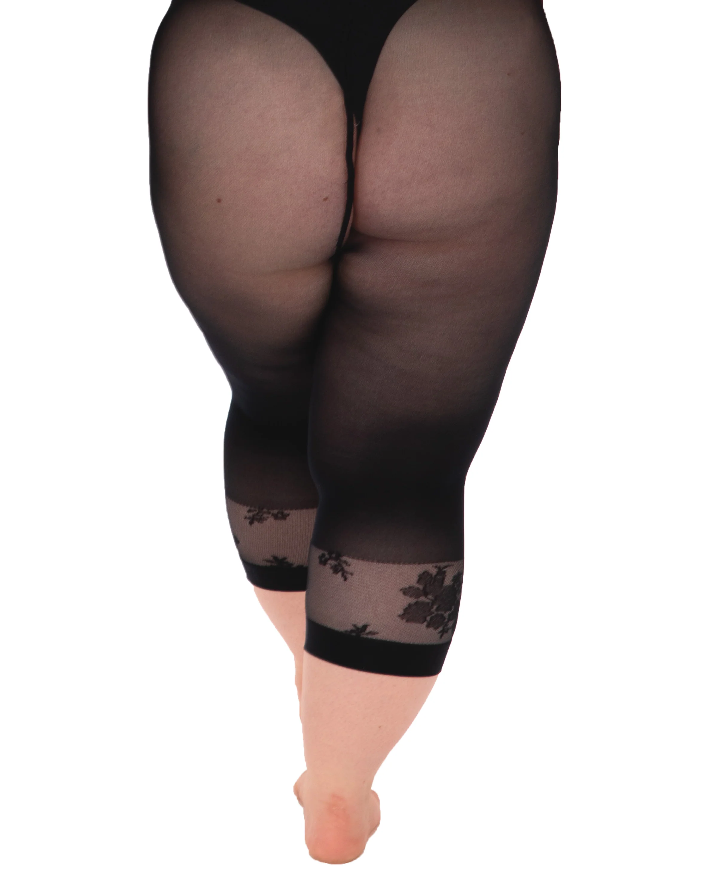 PM50Denier Capri Tights with Lace - Image 4