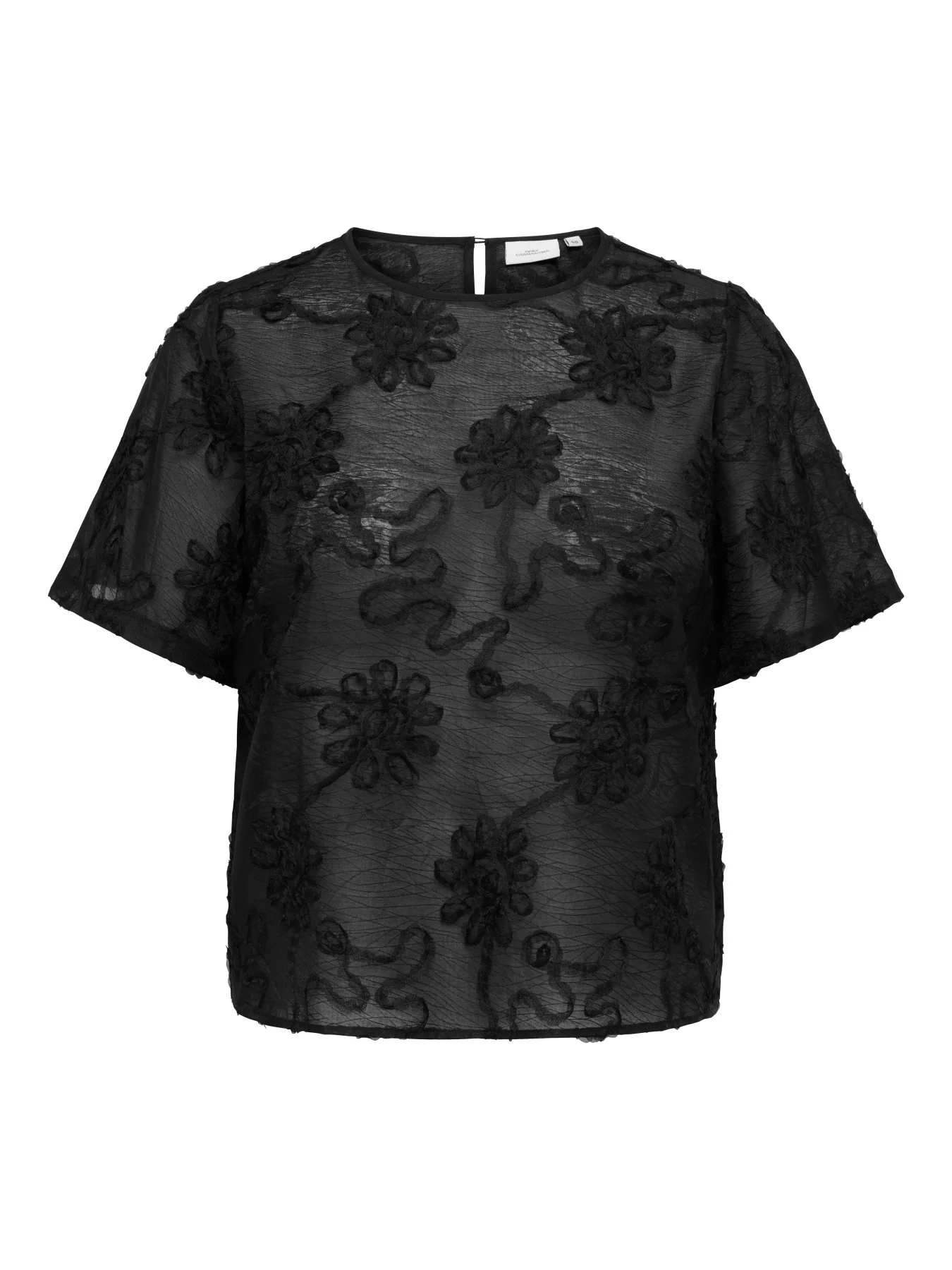 CarAnila - Bluse med Blomserdetaljer - Sort - Image 6