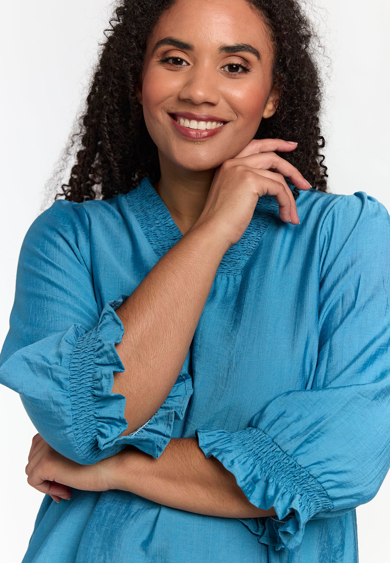 StFeodora S261855 - Bluse med Smock-elastik FJ - Image 2