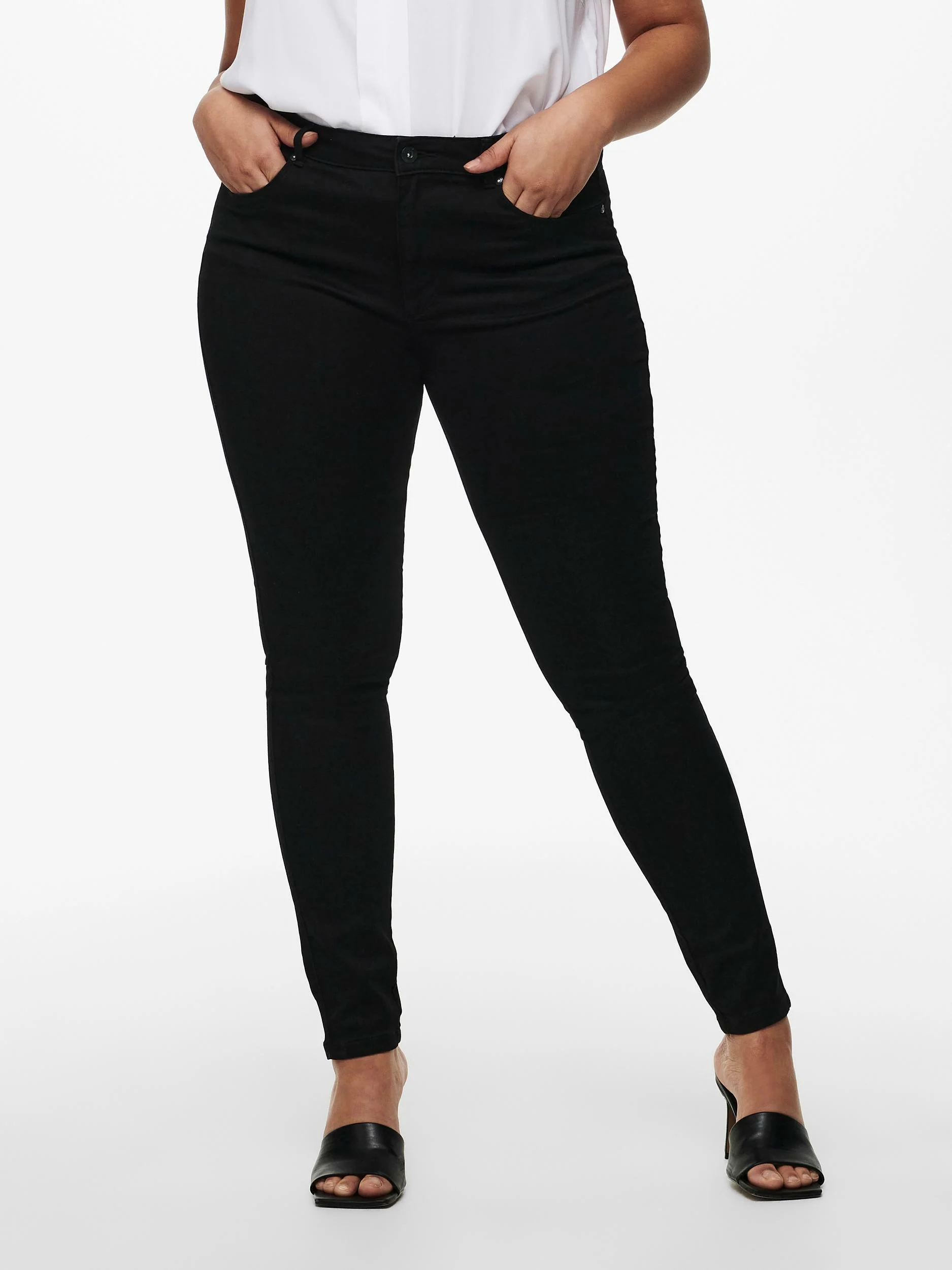 CarAugusta HW Skinny Black Jeans - 3 længder - Noos