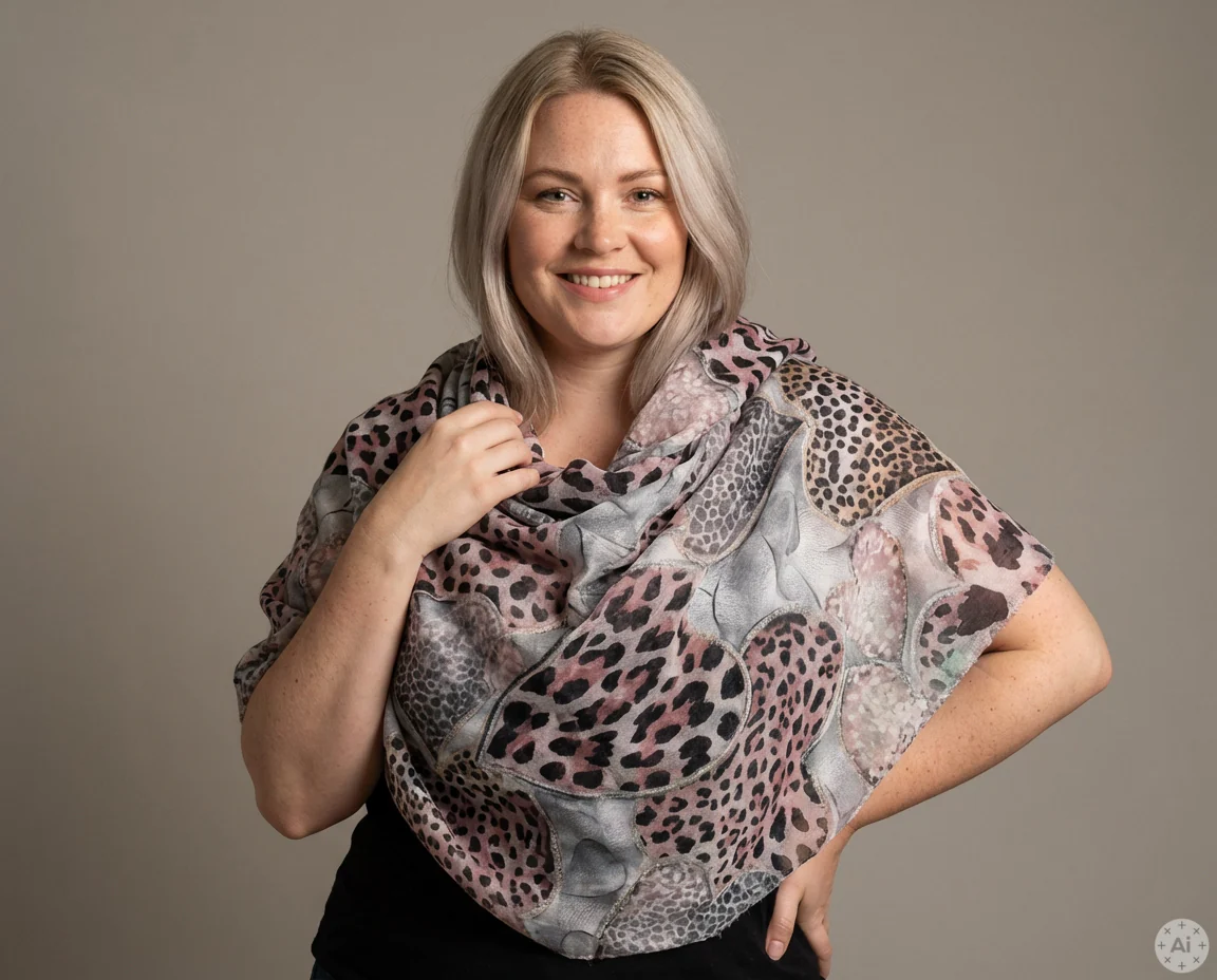 Update Tørklæde - Leopard Hjerter - Image 3