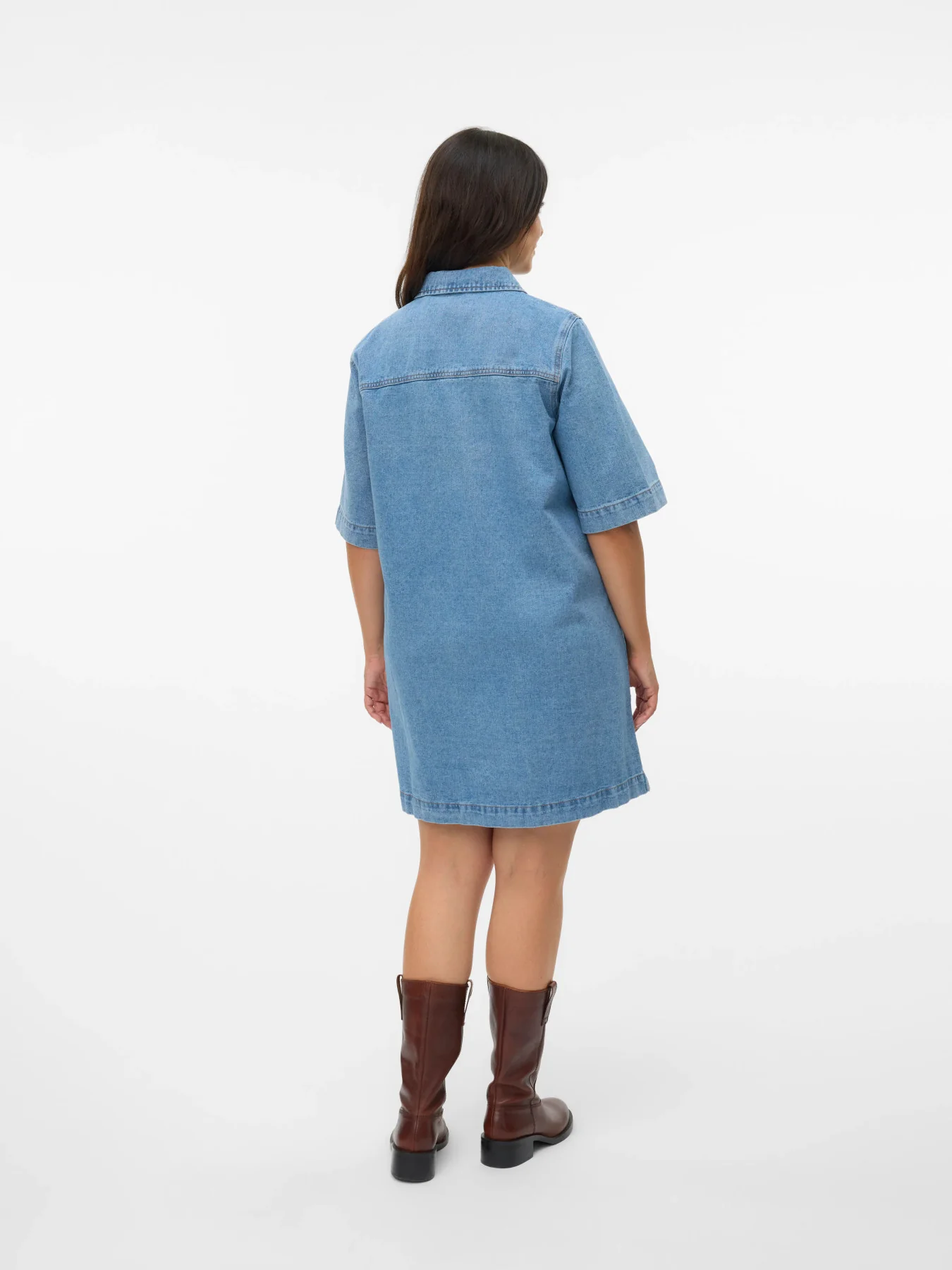 VmcFenja - 2/4 Kort Denim Kjole - Image 3