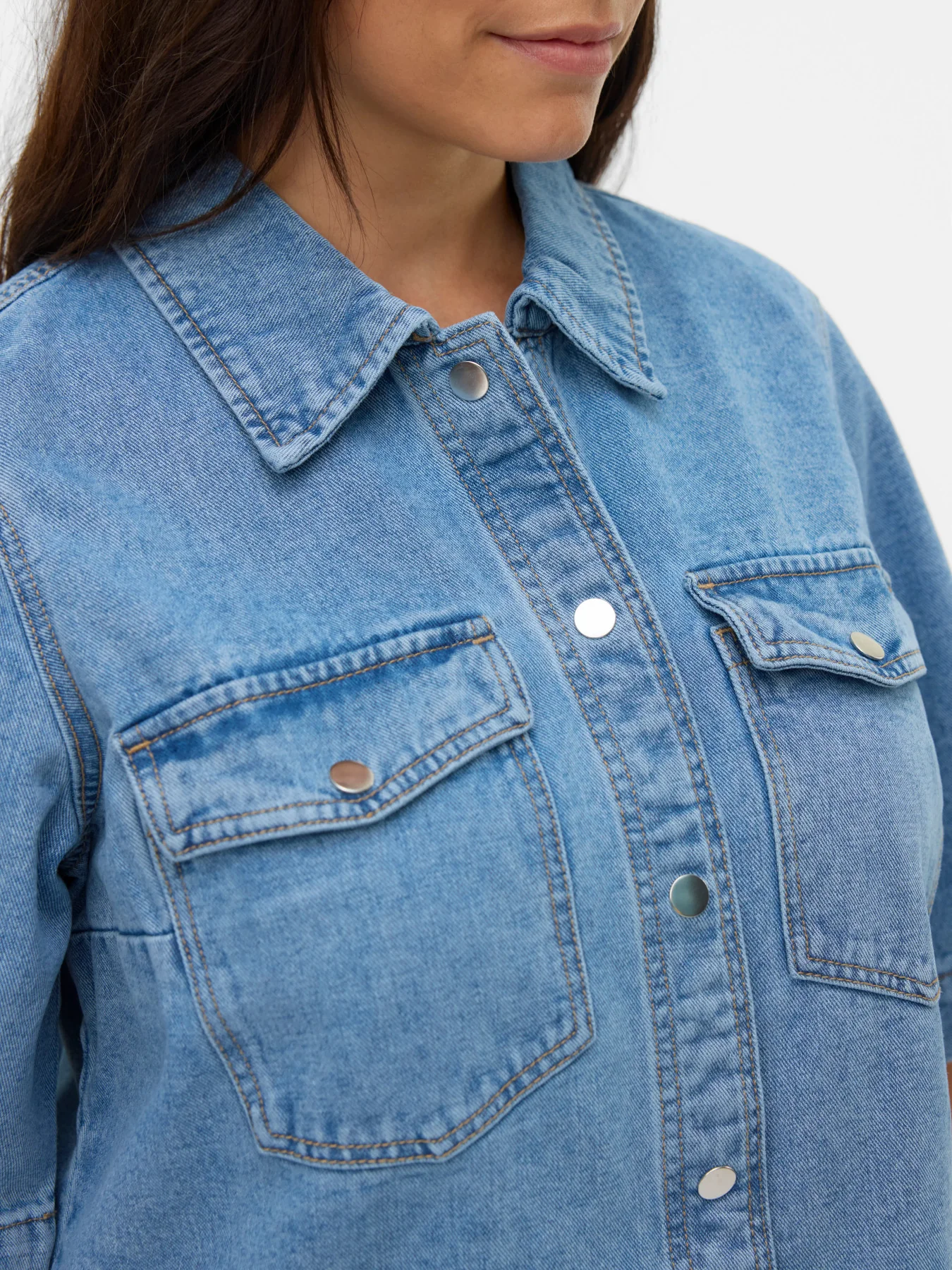 VmcFenja - 2/4 Kort Denim Kjole - Image 4
