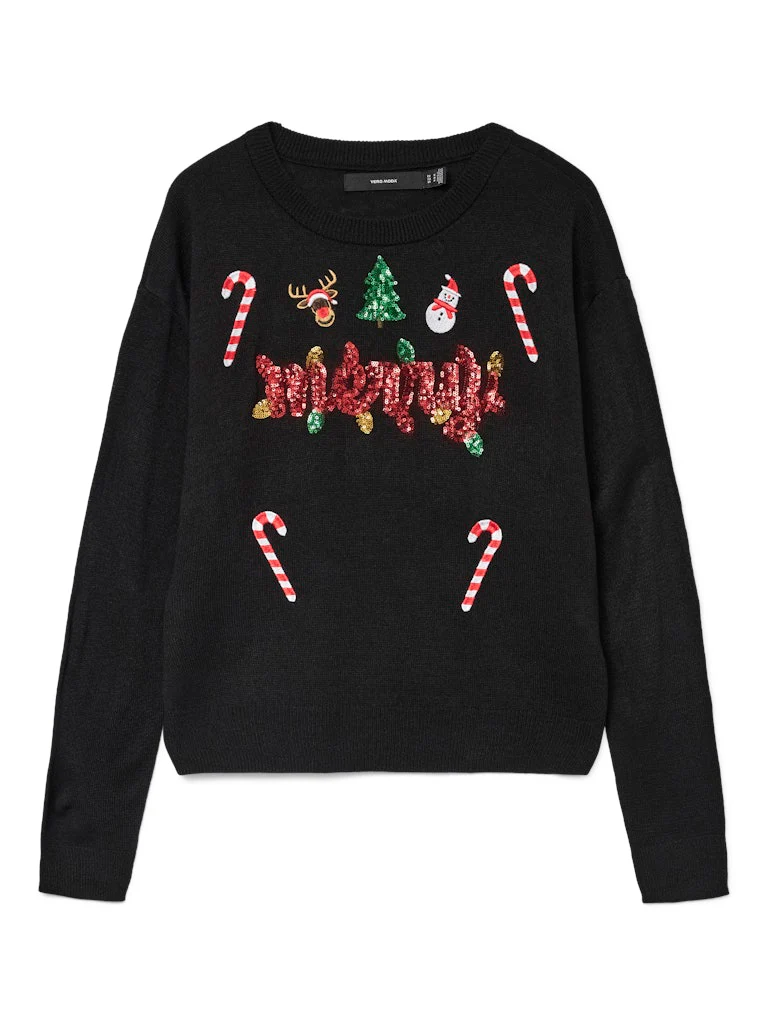 VMCGLITTER - Strikbluse med Jule Broderi / Pailletter - Image 3