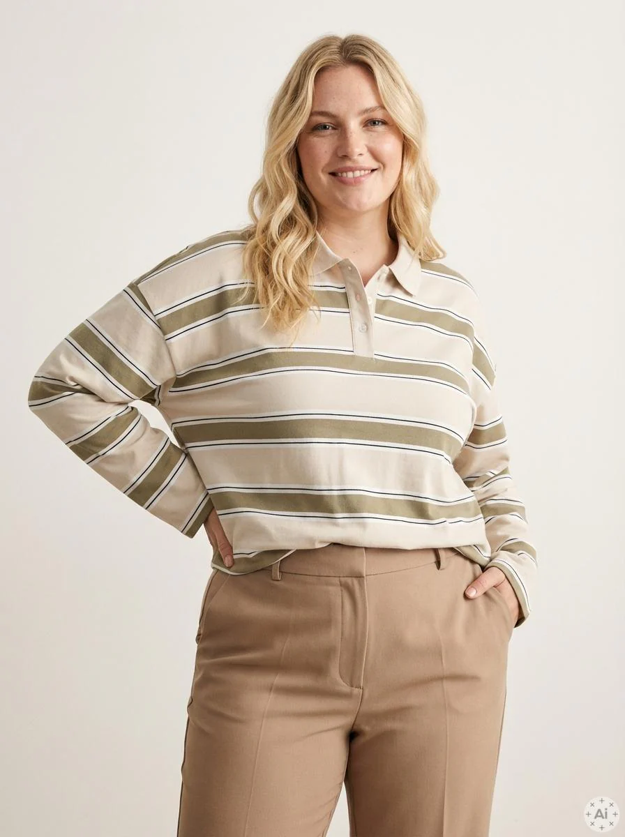 VmcLianna - Stribet Polo Bluse