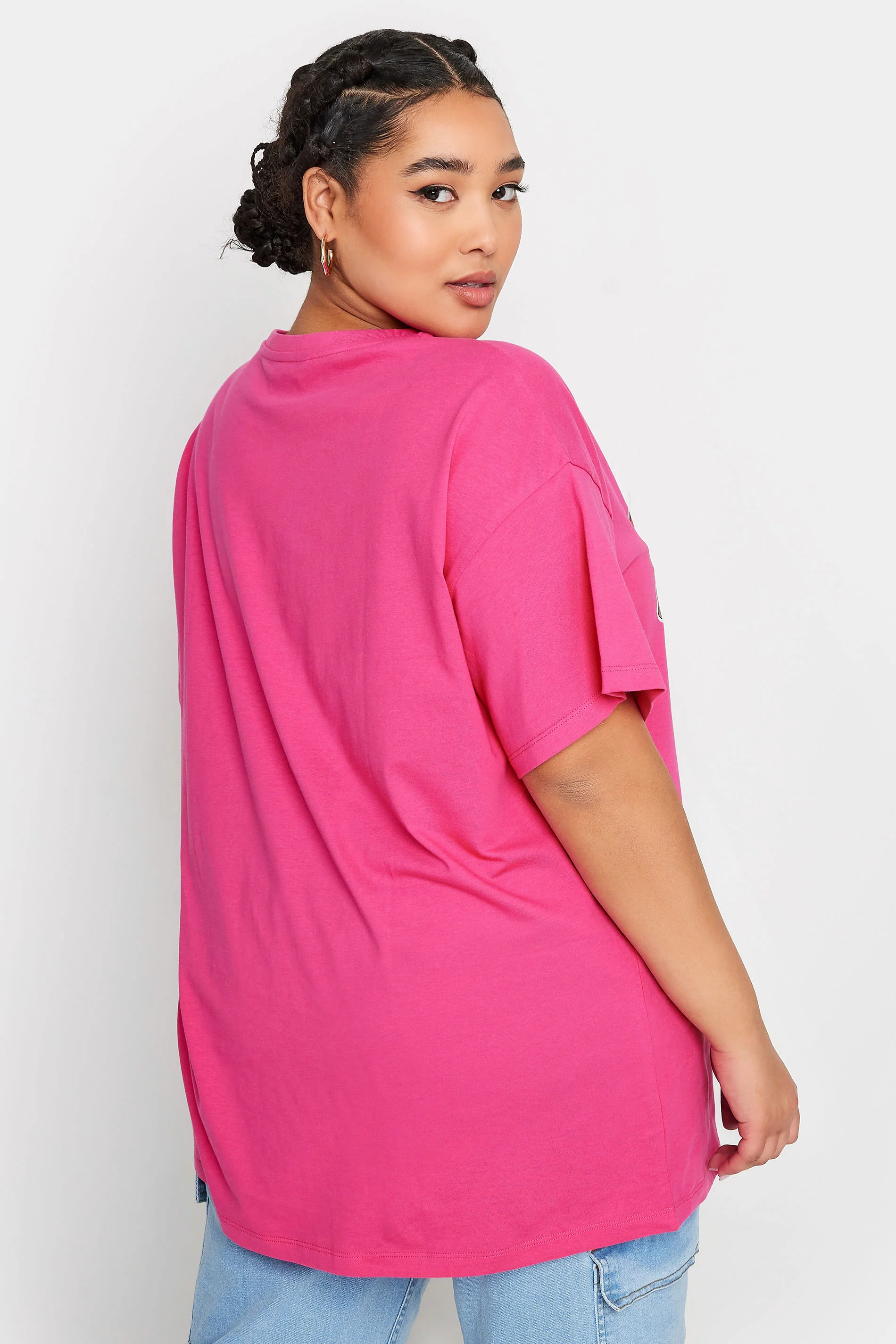 YoRainbow Print Slogan Oversized T-Shirt - Image 4