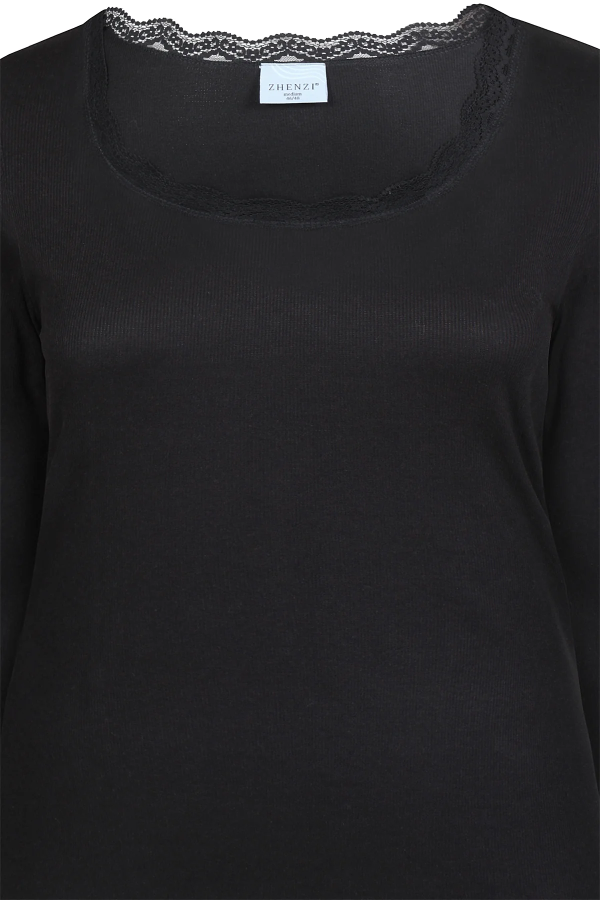 ZhLara 1567 - Ribvævet Bluse med Blonde - Image 2